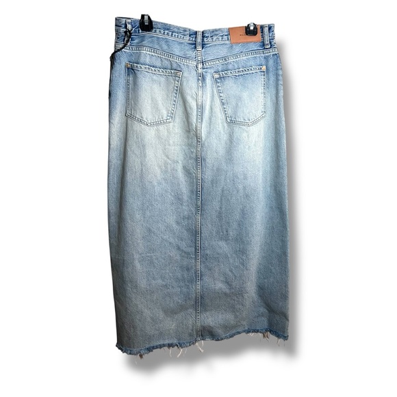 7 For All Mankind Women’s Light Blue Distressed Midi Skirt - Picture 2 of 4